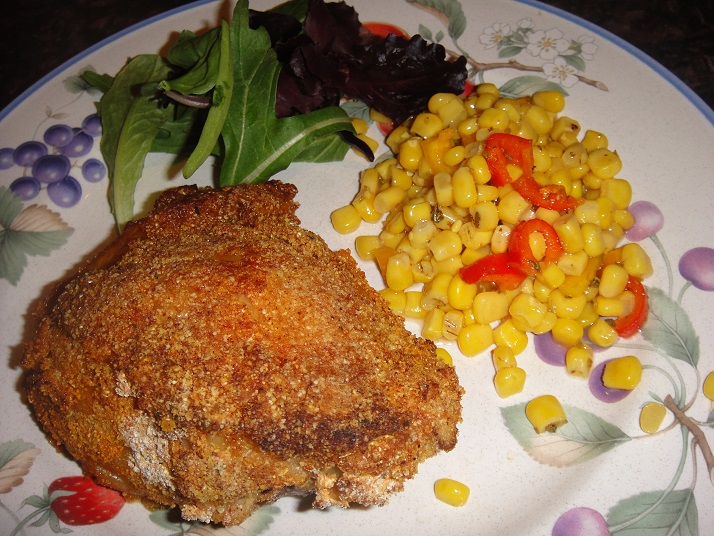 MEXICAN Oven FRIED CHICKEN with Easy MEXICORN - Cindy's ON-Line recipe box