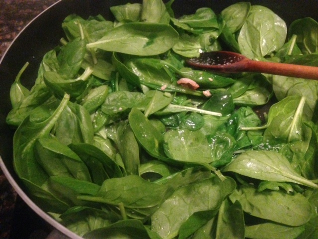 Sauteed FRESH GARLIC SPINACH * optional BACON variation * very fast ...